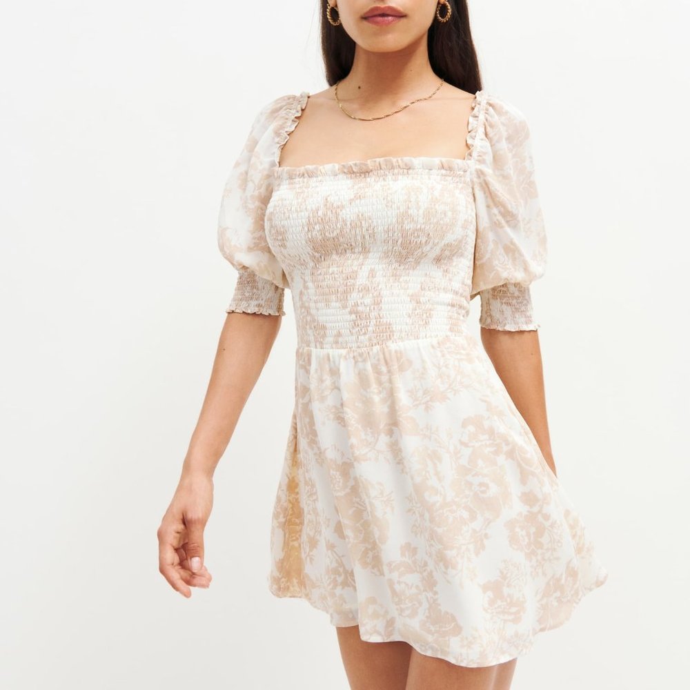 Reformation Elle Dress Abalone Floral